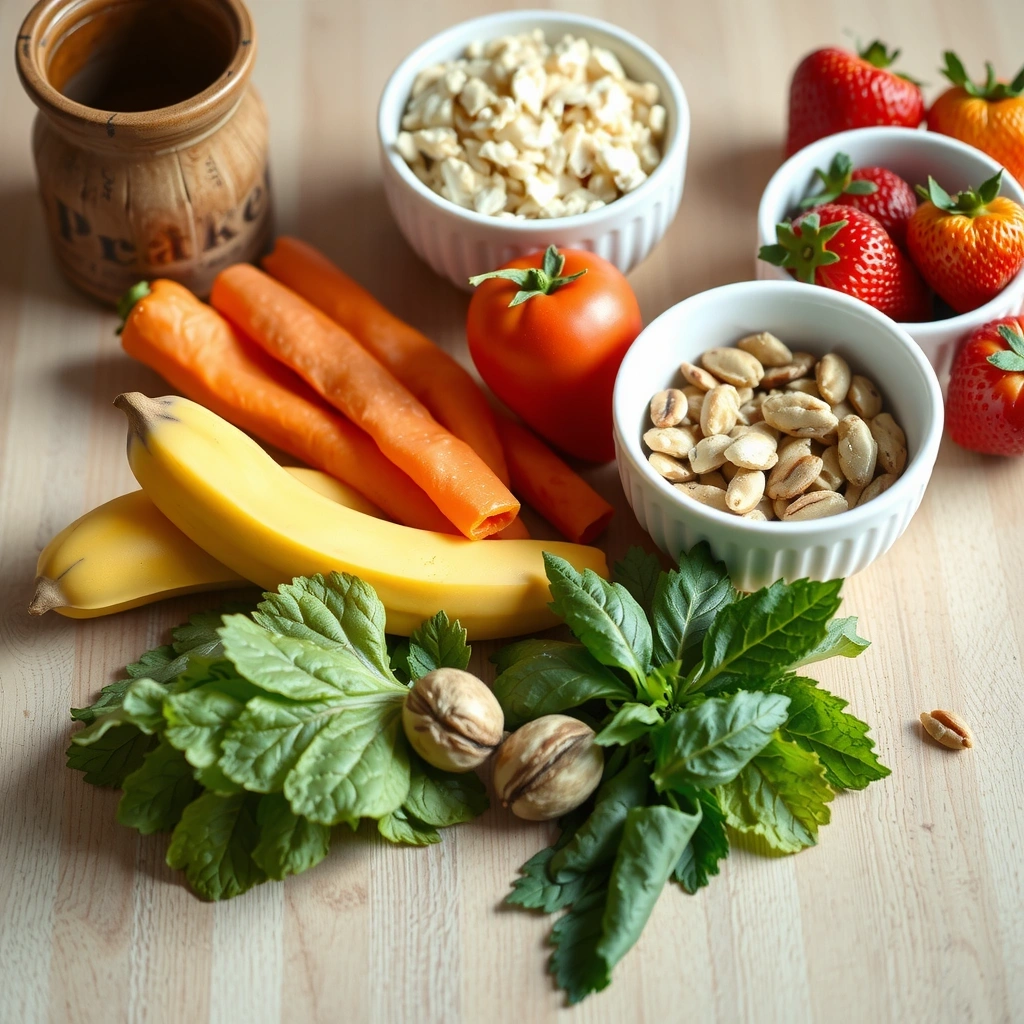Frische gesunde Lebensmittel auf einem Tisch